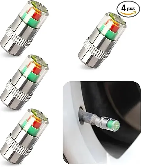 4 Car Tire Pressure Monitor Valve Caps